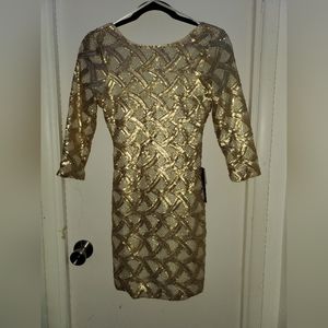 Gold/White Sequence Dress